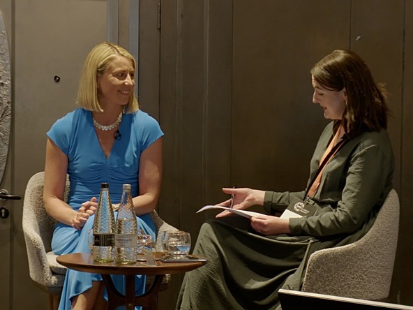 Kelly Beaver on stage at the MRS Data-Driven Insights Conference in July 2025, pictured with Katie McQuater